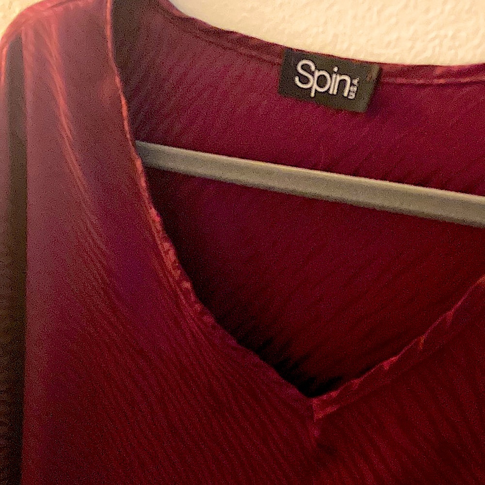 Burgundy satiny blouse - Picture 2 of 2